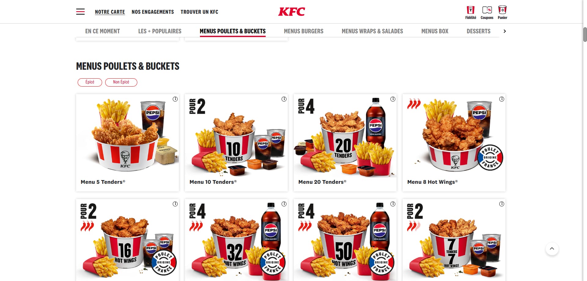 KFC Bon d'achat