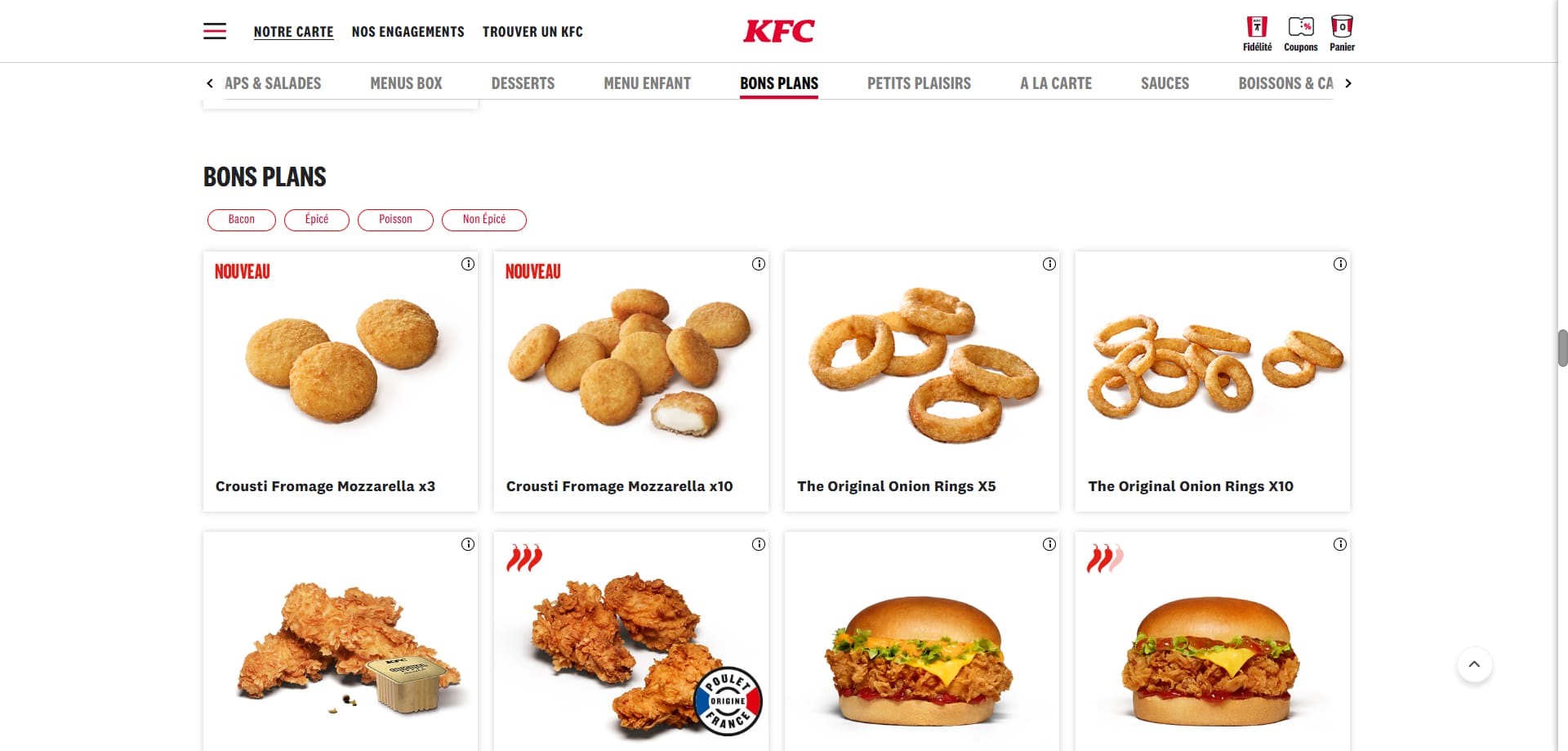 KFC Bons de réduction