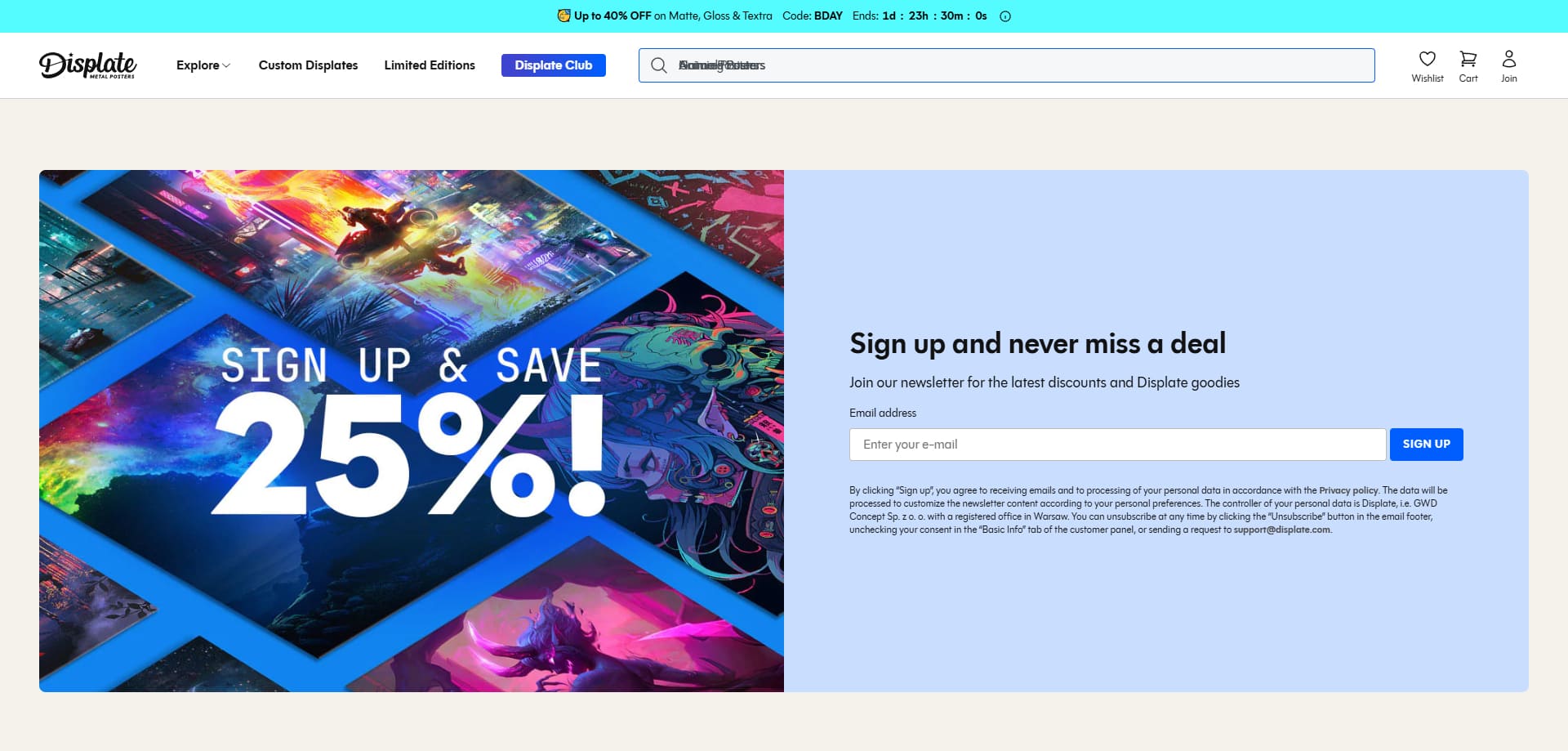Displate coupons