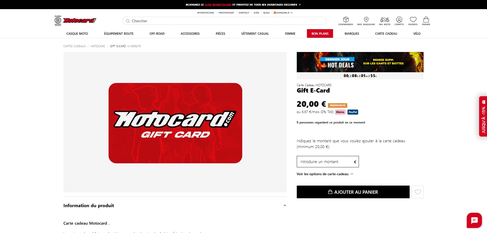 Motocard Code de réduction