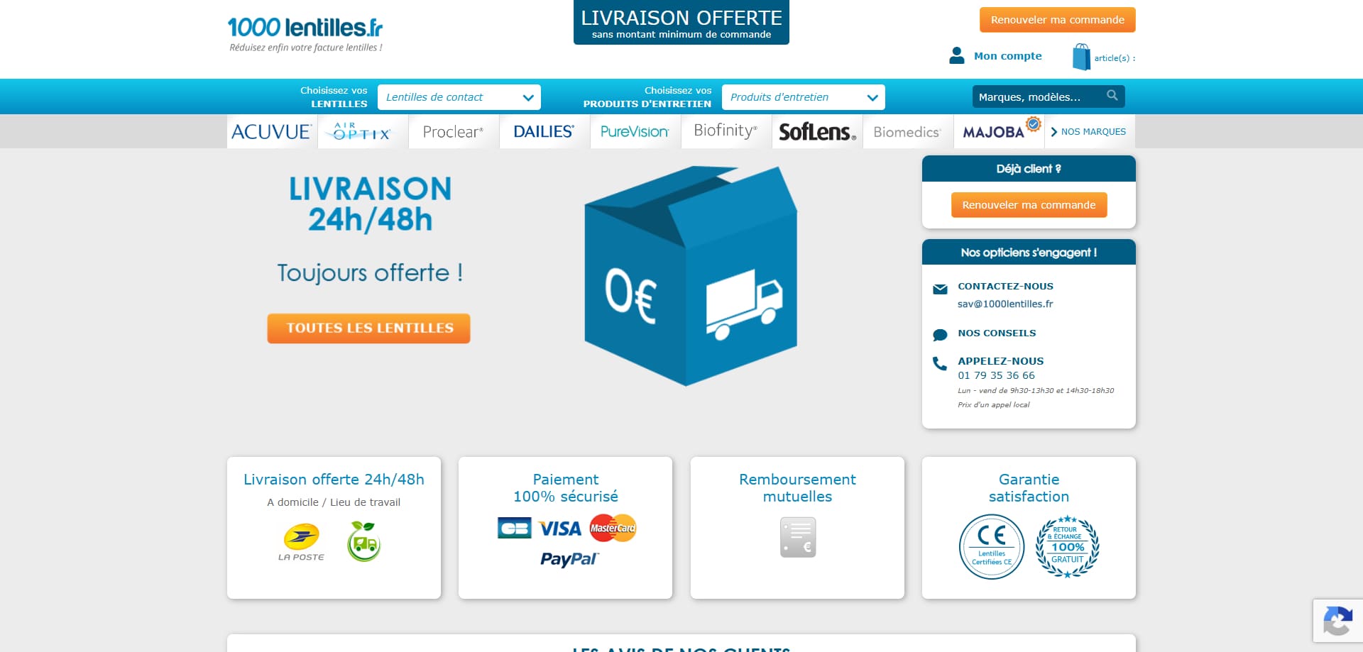codes promo 1000 lentilles