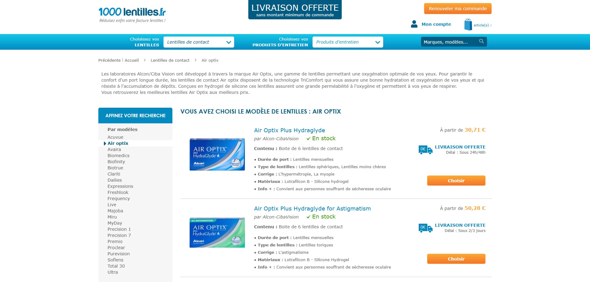 1000 lentilles