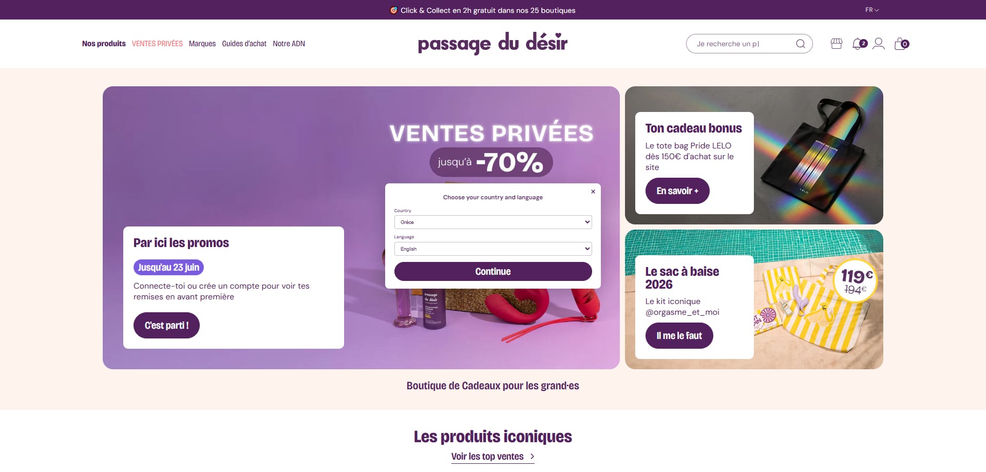 code promo Passage du désir