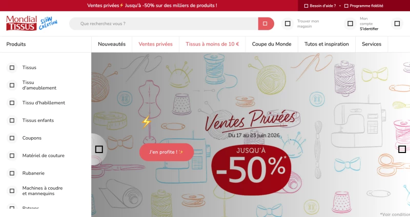 code promo Mondial Tissus