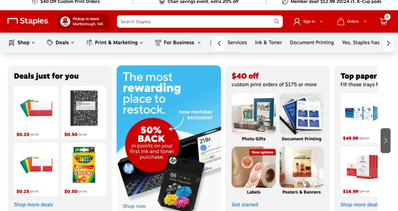 code promo Staples