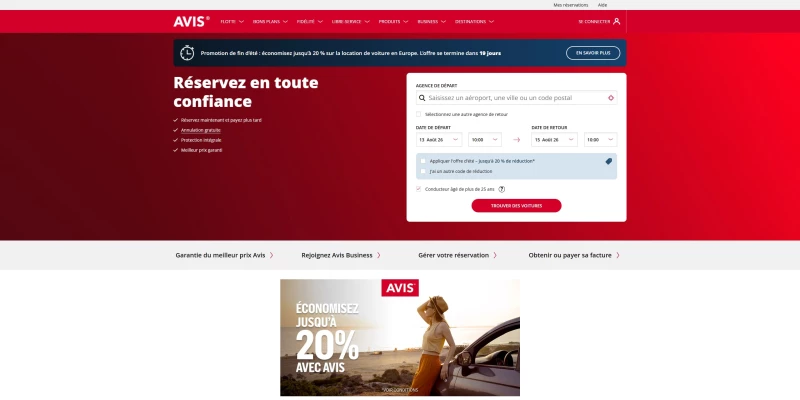 code promo AVIS