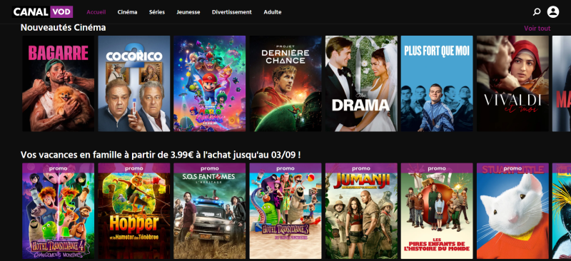code promo CANAL VOD