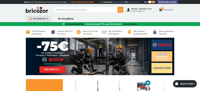 code promo Bricozor