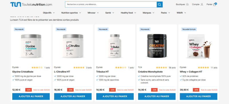 code promo Toute la nutrition