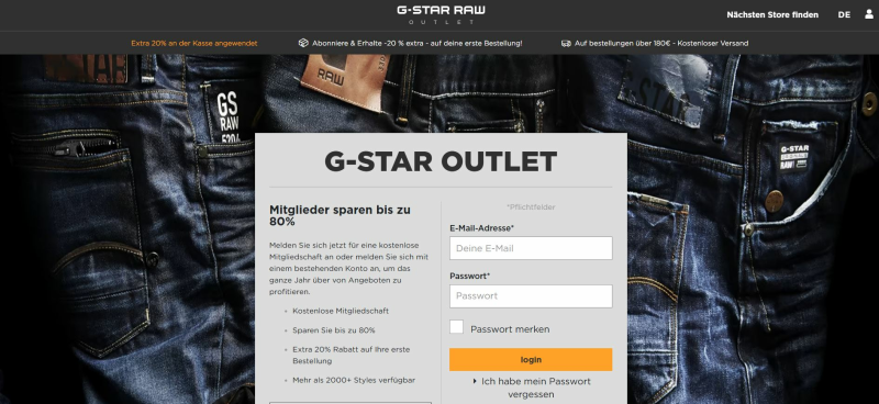code promo G-STAR Outlet