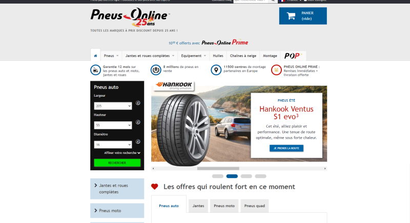 code promo Pneus Online