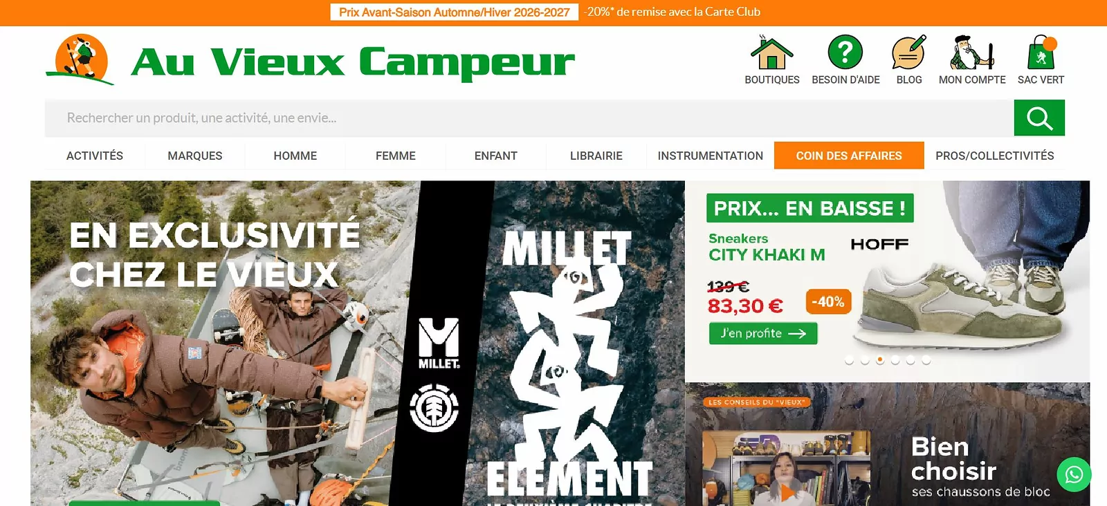 code promo Au vieux campeur