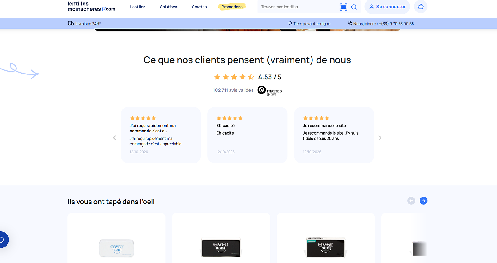 Lentilles moins chères
