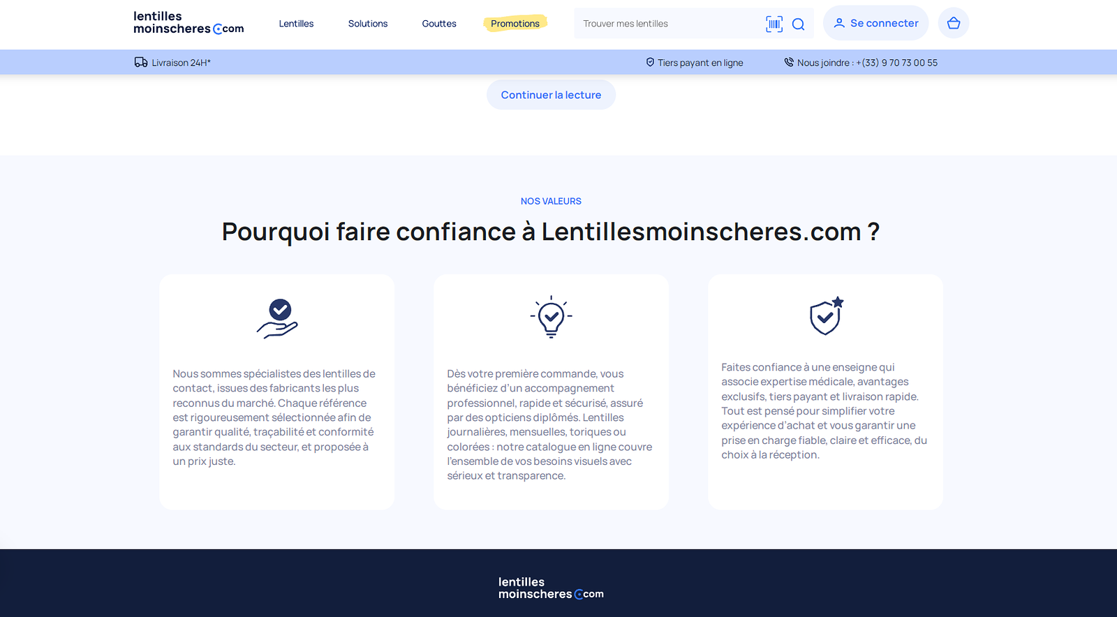 Lentilles moins chères