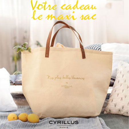 Découvrez vite le cadeau Cyrillus : un maxi sac, stylé et pratique pour cet été.