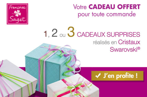 Françoise Saget, 3 cadeaux surprises ornés de Cristraux Swarovski. Françoise Saget, 3 cadeaux surprises ornés de Cristraux Swarovski.