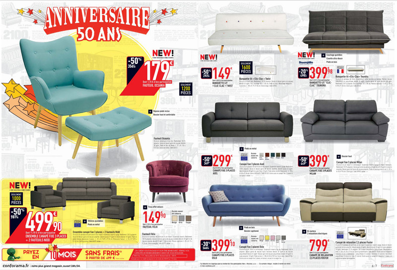 Cliquez ici pour consulter le catalogue Conforama Anniversaire 50 ans