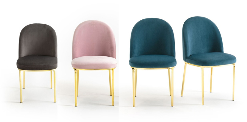 Chaise velours vintage (lot de 2) TOPIM Chaise velours vintage (lot de 2) TOPIM