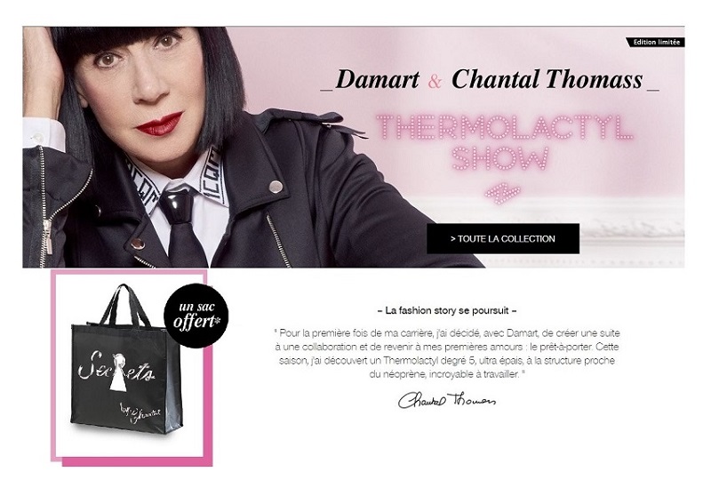 Damart : collection capsule avec Chantal Thomass + 1 cadeau Offert Damart : collection capsule avec Chantal Thomass + 1 cadeau Offert