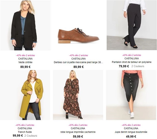 La Redoute, Castaluna, Anne Weyburn : -40% dès 2 articles achetés !