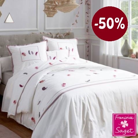 Voir le Linge de lit Plumes et plumetis de chez Françoise Saget Voir le Linge de lit Plumes et plumetis de chez Françoise Saget