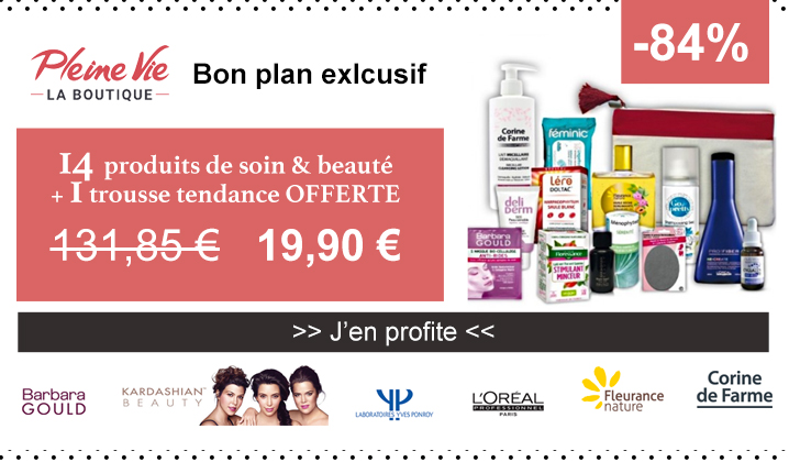 Pleine Vie, offre exclusive: -84% sur votre trousse beauté (14 produits) Pleine Vie, offre exclusive: -84% sur votre trousse beauté (14 produits)