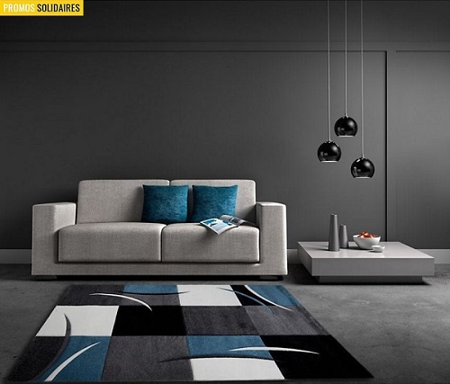 Voir le Tapis de Salon Bleu California Allotapis Voir le Tapis de Salon Bleu California Allotapis