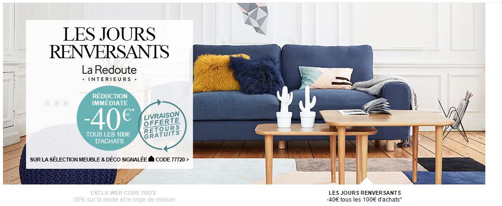 LA REDOUTE- Nouveau Code Promo de la Semaine
