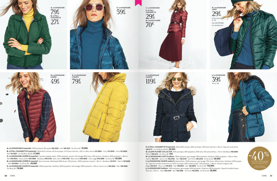 Retrouvez toute la mode chaude et hivernale à la page 50 de votre catalogue