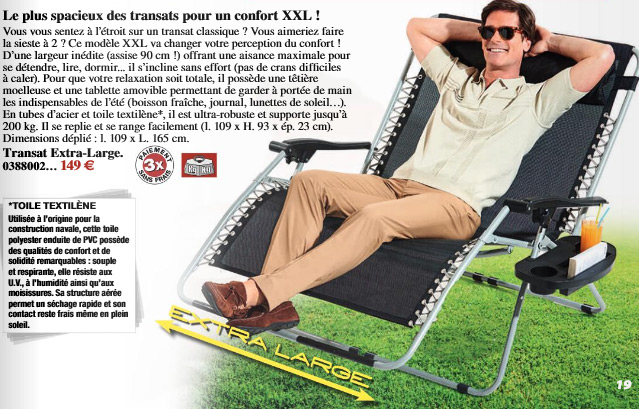 Le transat extra-large