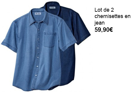 Le lot de deux chemisettes en jean