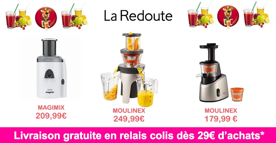 Cliquez ici pour accéder à la page extracteurs de jus La Redoute