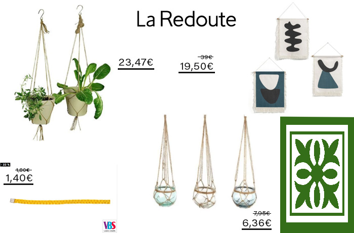 Cliquez ici pour accéder aux suspensions macramé La Redoute Intérieurs