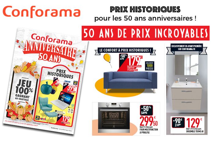 Cliquez ici pour feuilleter le catalogue Conforama Anniversaire 50 ans