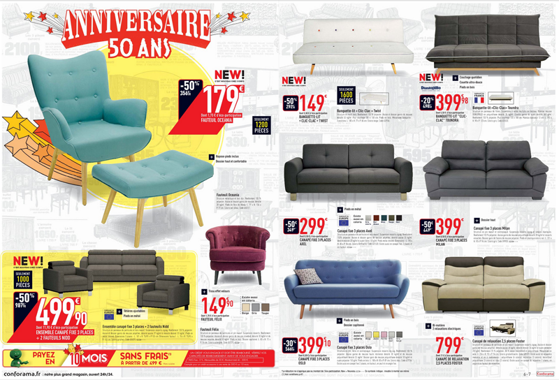 Cliquez ici pour consulter le catalogue Conforama Anniversaire 50 ans