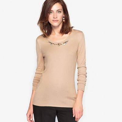 Voir le pull bijou, 10% laine Anne Weyburn