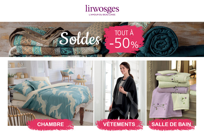 Soldes jusqu'à -70% sur le linge maison