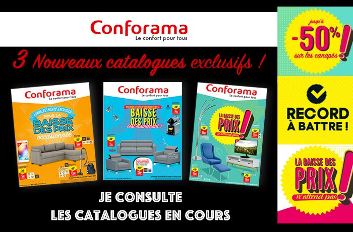 Conforama // 3 Catalogues à feuilleter pour profiter des petits prix !