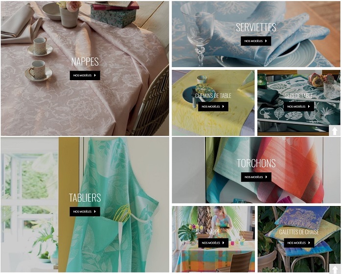 Cliquez ici pour voir les colelctions de linge de table Garnier Thiebaut