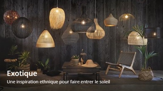 Découvrir les suspensions style exotique de chez Maisons du Monde