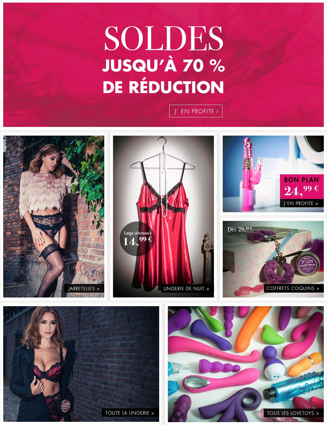 Nouveau Catalogue soldes Adam &amp; Eve, début très chaud : jusqu'à -70% !