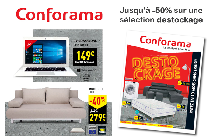 Conforama : Catalogue destockage avec des réductions jusqu'à -50% !