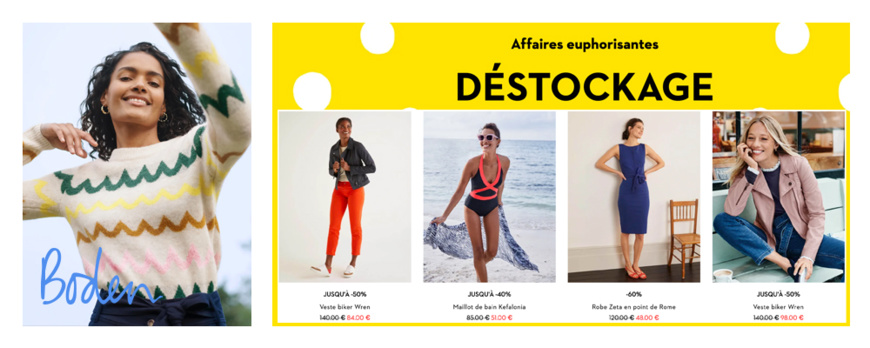 BODEN - DESTOCKAGE JUSQU'A -60% BODEN - DESTOCKAGE JUSQU'A -60%