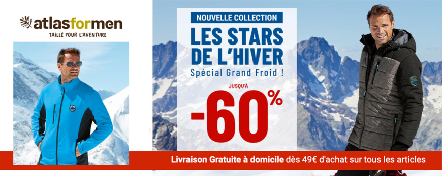 ATLAS FOR MEN - DESTOCKAGE D'HIVER JUSQU'A -60%