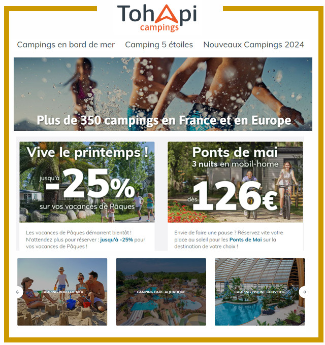 TOHAPI : Jusqu'à -25% de remise sur vos Séjours de Pâques ! 