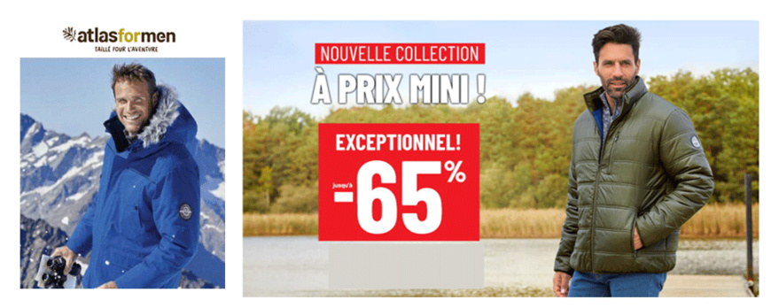 ATLAS FOR MEN, nouvelle collection jusqu'à -65%