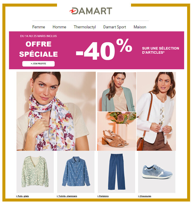 DAMART - JOURS DE FOLIE ! REMISE JUSQU'A -50% SUR LA MODE