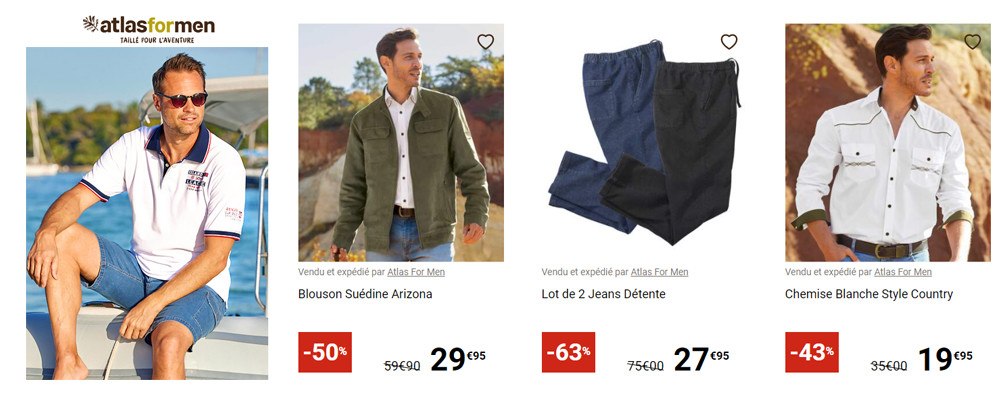 ATLAS FOR MEN, Promotion sur la collection d'été jusqu'à -60%