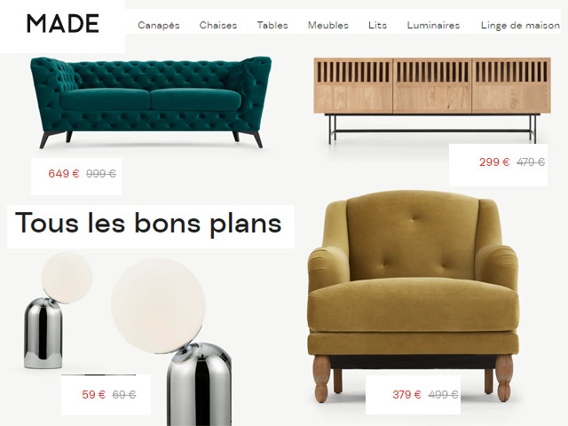 MADE - Meubles et Déco d'élégance jusqu'à -40% MADE - Meubles et Déco d'élégance jusqu'à -40%