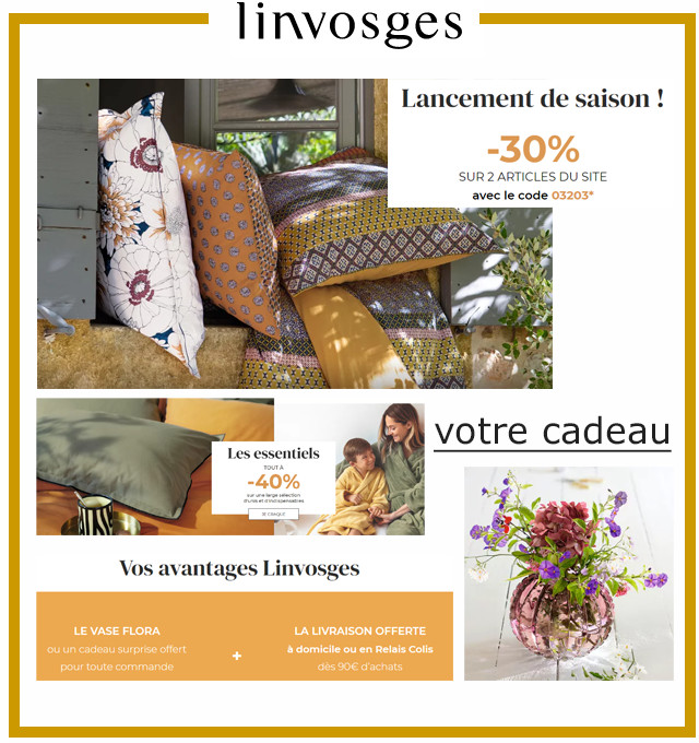 LINVOSGES - Jusqu'à -40% sur la maison + Joli vase en CADEAU